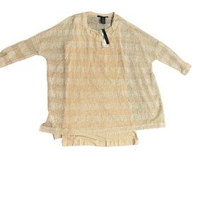 Grace Elements Womens XS Beige Knit Top With Attached Layer